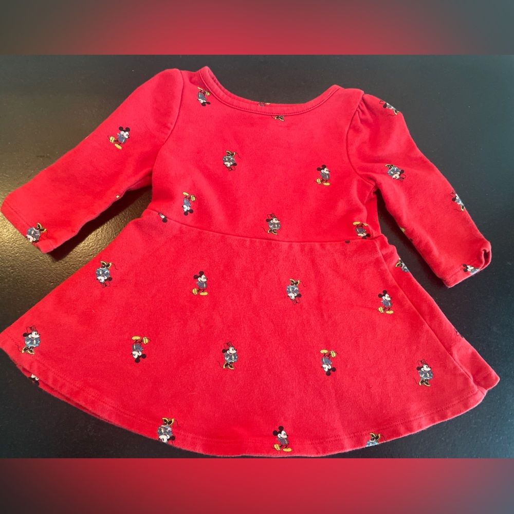 Minnie Mouse Red Skater Dress Baby Gap DISNEY Red Knit Minnie Mouse Dress